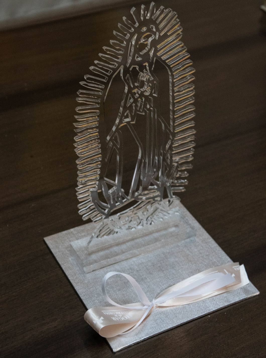 Virgen de Guadalupe acrílico transparente